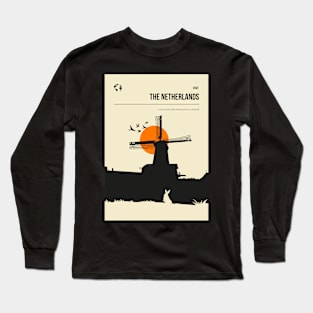 The Netherlands Holland Vintage Minimal Retro Travel Poster Long Sleeve T-Shirt